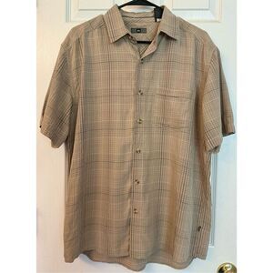 REI Lightweight Relaxed Fit Breezy Short Sleeve Plaid Button Up Shirt Medium